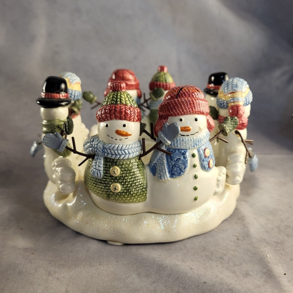 Ceramic Snowmen Candle Holder, 4.5" Snowmen Christmas Holiday Kohl's